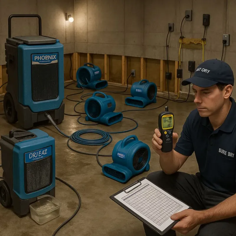 Structural Drying and Dehumidification process in Madison, NH
